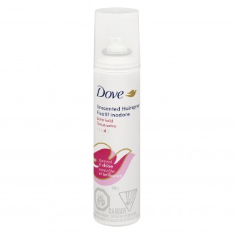 Dove Unscented Hairspray Extra Hold Control & Shine, 198 g